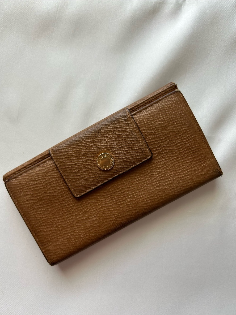 🤎Bvlgari🤎 Brown Leather Long Wallet with Gold Snap